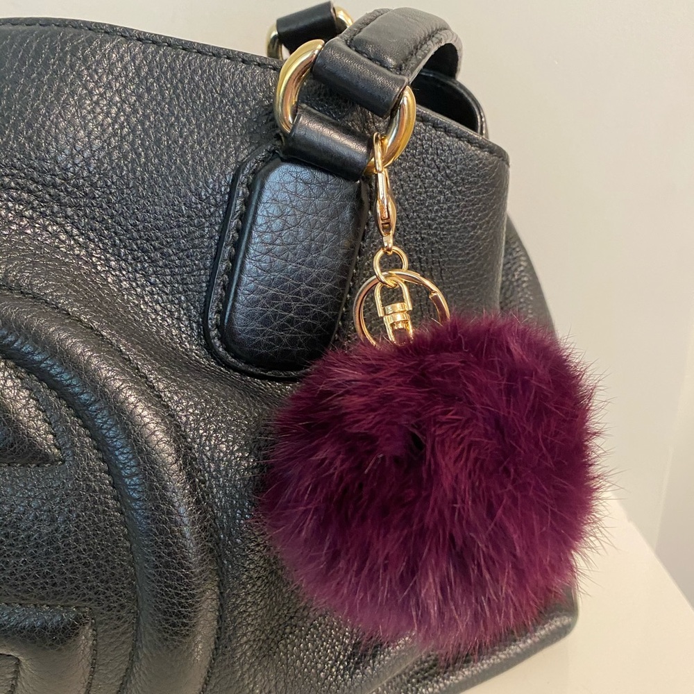 💕 3 for $75 💕 Purple Rabbit Fur Bag Charm